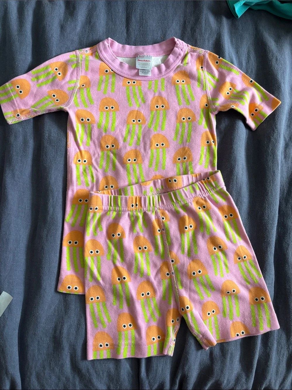 Hanna Andersson Pink Julie jelly Print Kids Pajama Set 6-7